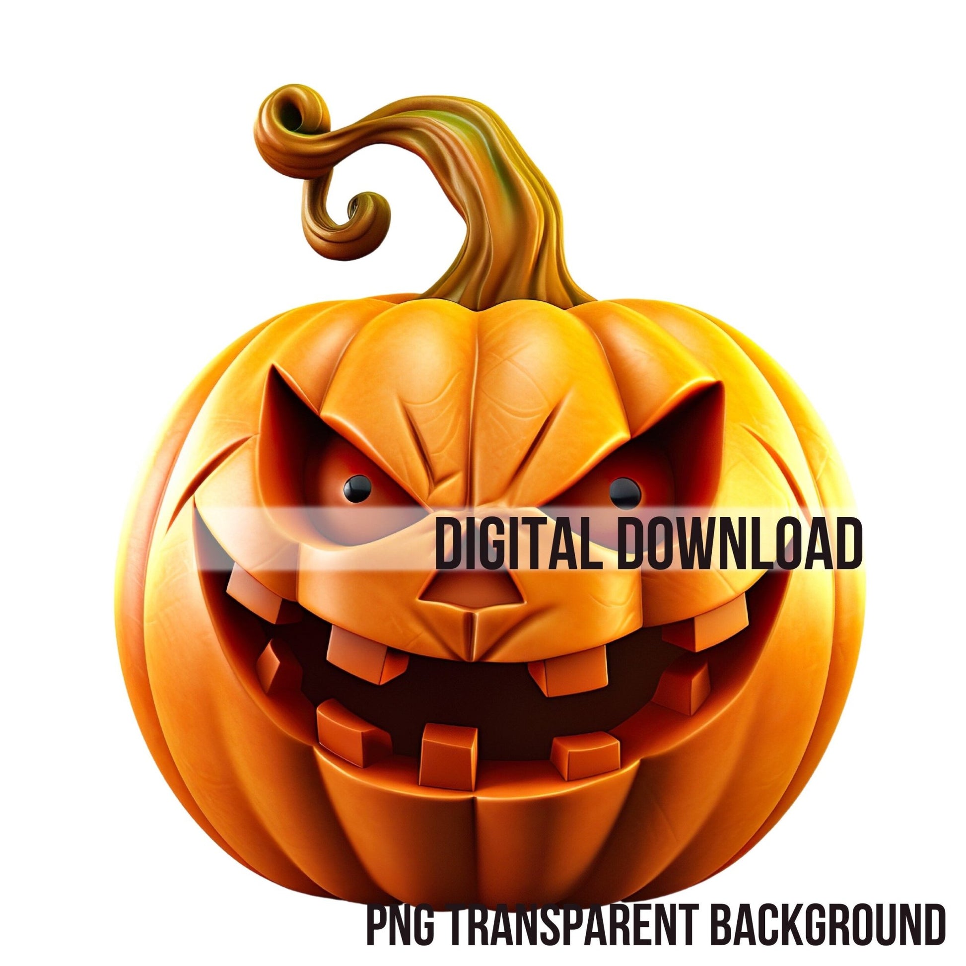 3D Halloween Pumpkin Jack - O - Lantern Instant Download PNG Digital Sublimation File Transparent Background for Print on Demand - Art World Around You