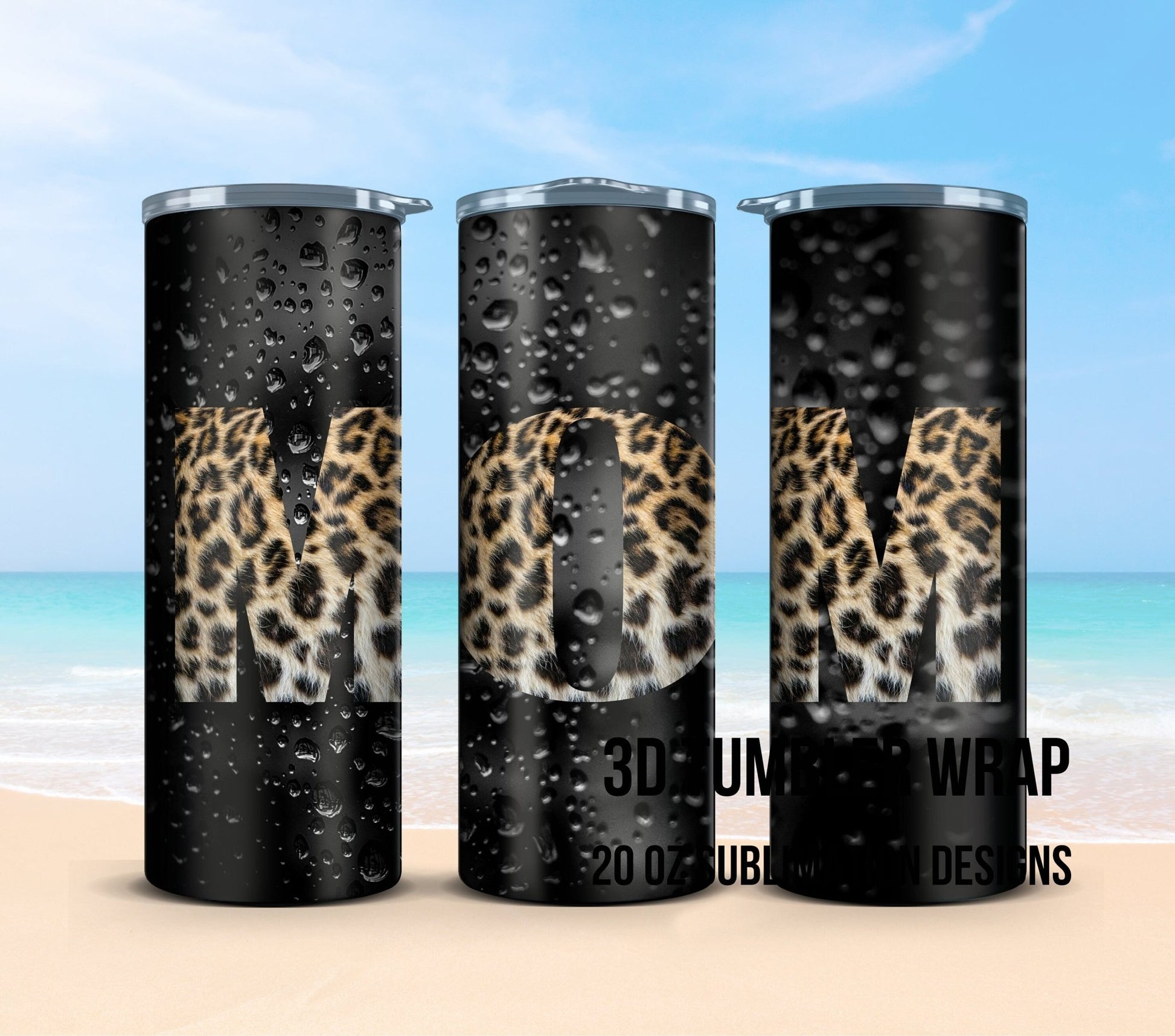 3D Leopard Tumbler Wrap 20oz, Mothers Tumbler Wrap, Mom Tumbler Wrap, Mothers day Tumbler Wrap, for Print on Demand - Art World Around You