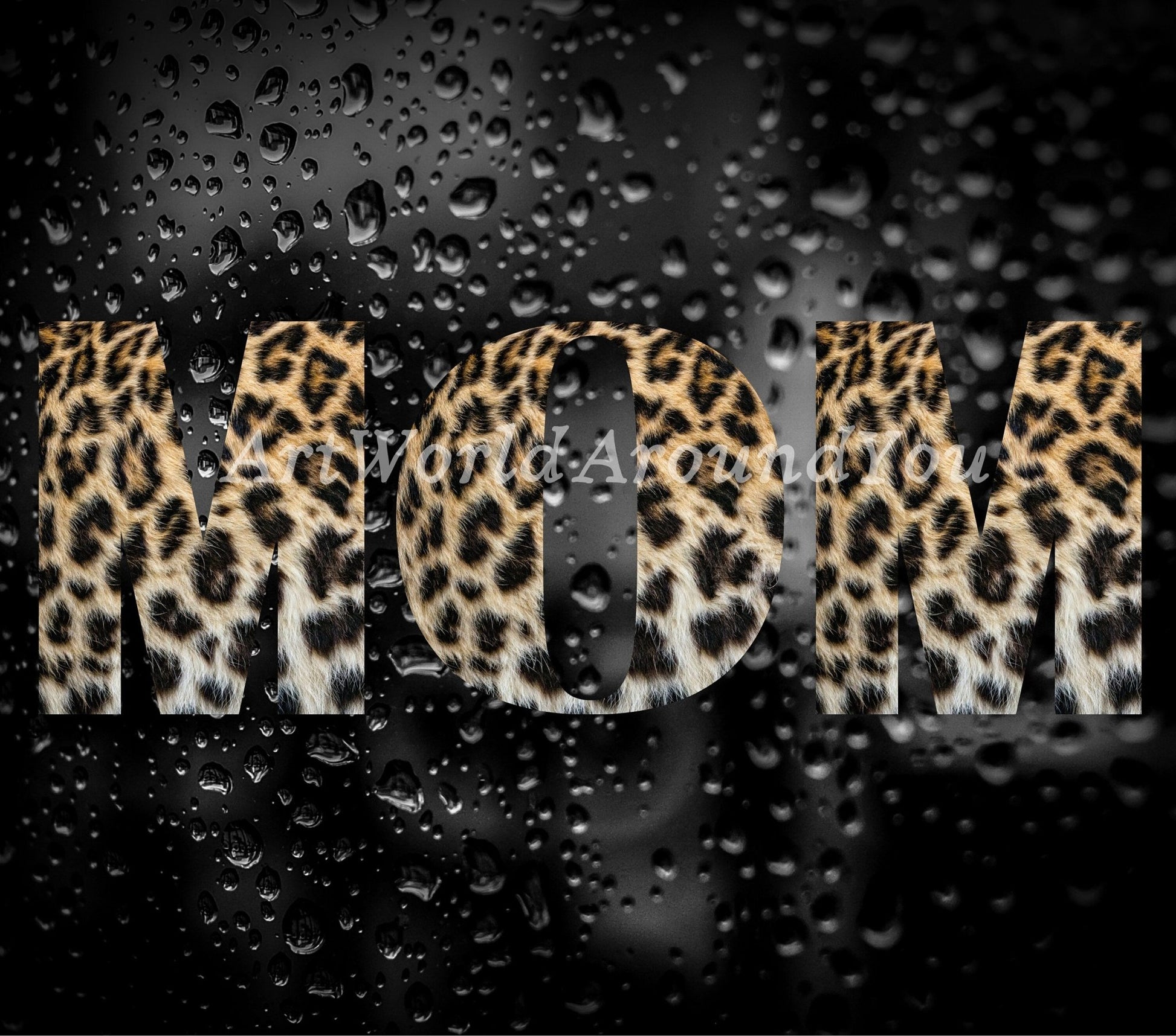 3D Leopard Tumbler Wrap 20oz, Mothers Tumbler Wrap, Mom Tumbler Wrap, Mothers day Tumbler Wrap, for Print on Demand - Art World Around You