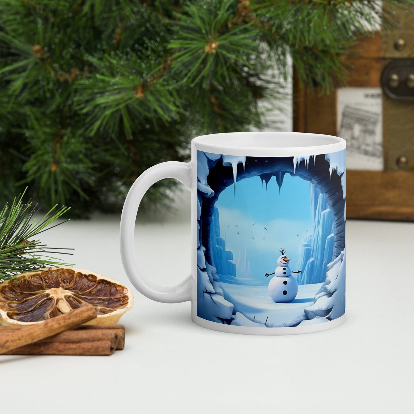 3D Snowman Mug Wrap 11oz 15oz 20oz Mug Template, Mug Sublimation Design Mug Wrap Template PNG Instant Digital Download - Art World Around You