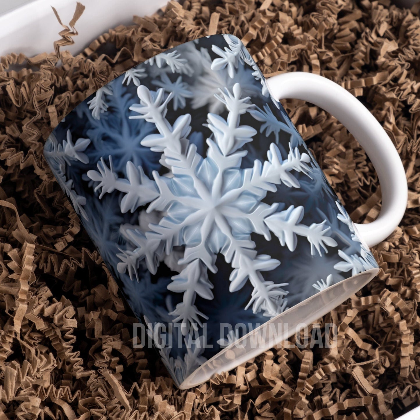 3D Tumbler Wrap 20oz, Christmas Snowflakes Tumbler Wrap Nature Design PNG Instant Digital Download, Winter Tumbler Wrap PNG - Art World Around You