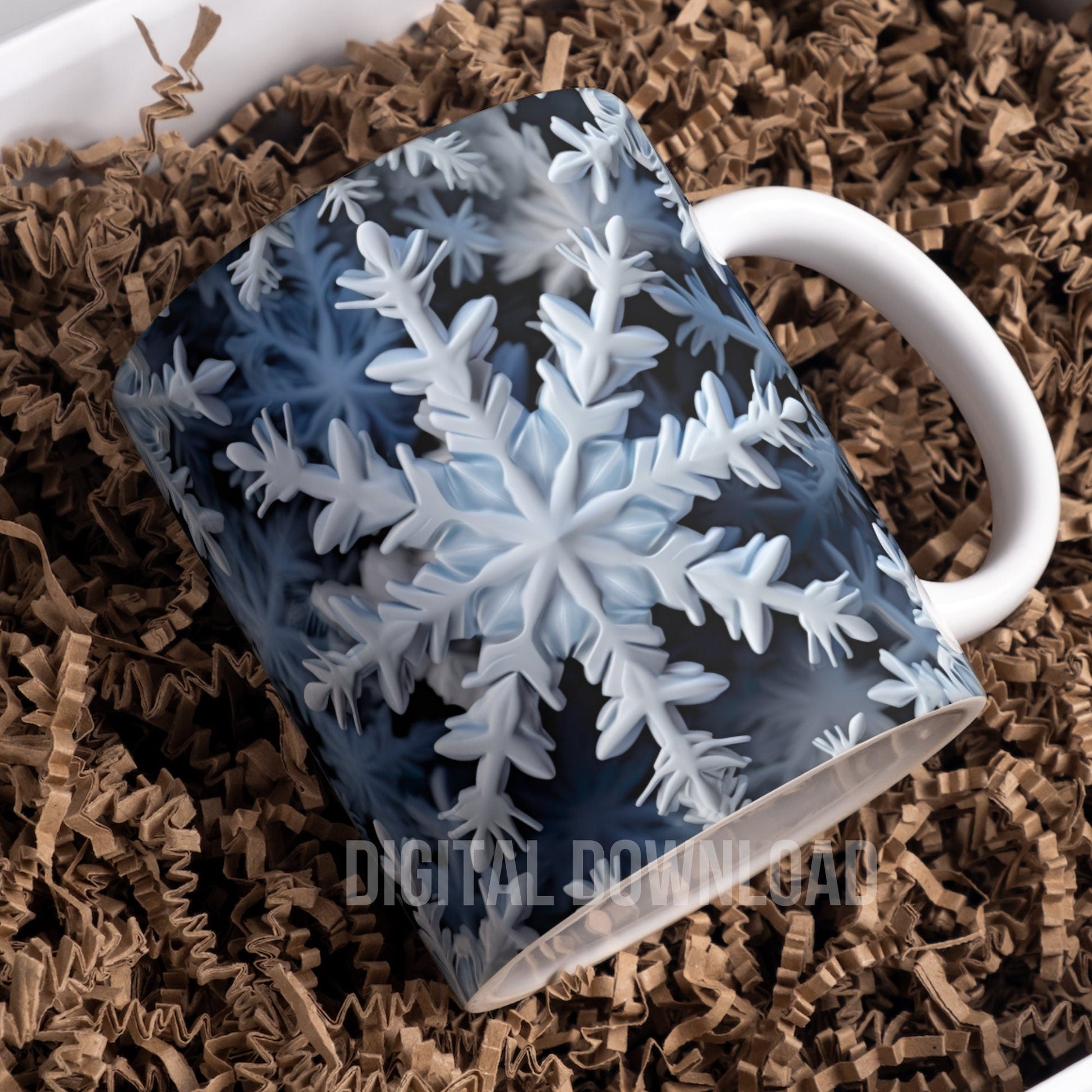 3D Tumbler Wrap 20oz, Christmas Snowflakes Tumbler Wrap Nature Design PNG Instant Digital Download, Winter Tumbler Wrap PNG - Art World Around You