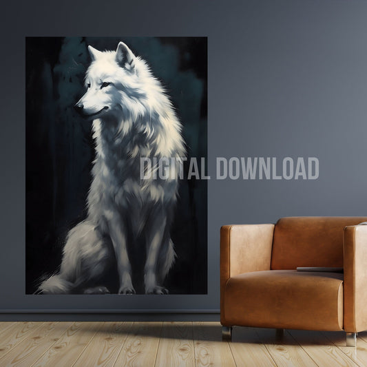 Art by Wolves, White Greenland Wolf Download Digital PNG file - Art World Around You