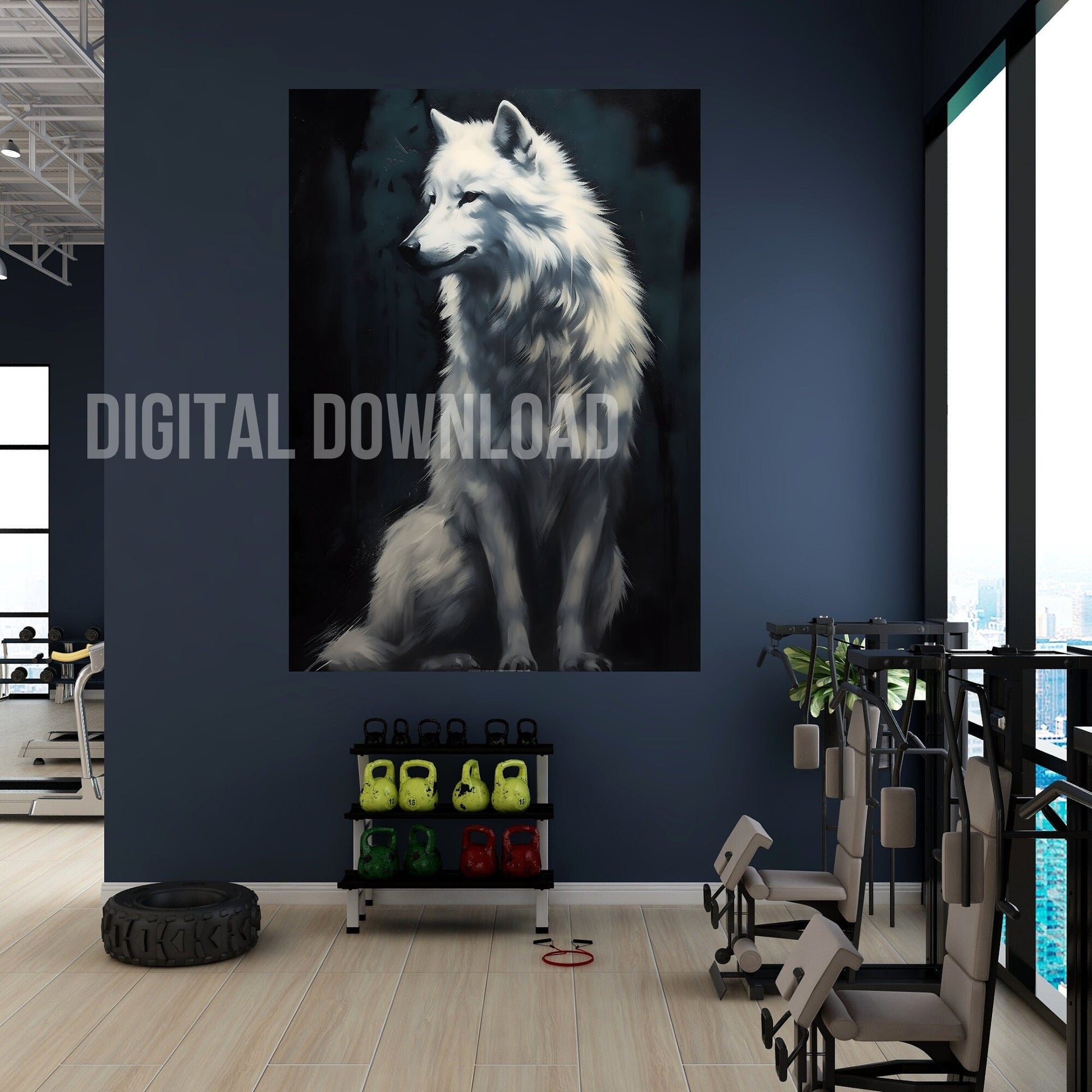 Art by Wolves, White Greenland Wolf Download Digital PNG file - Art World Around You