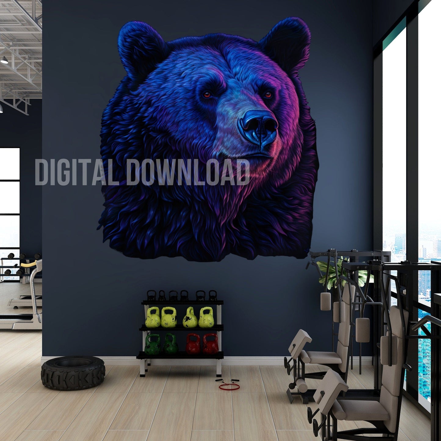 Bear Tumbler Wrap, Bear shirt designs, Bear wall stickers Bear ornament, Neon Bear Download Digital Sublimation PNG file, Bear Mug Wrap, - Art World Around You