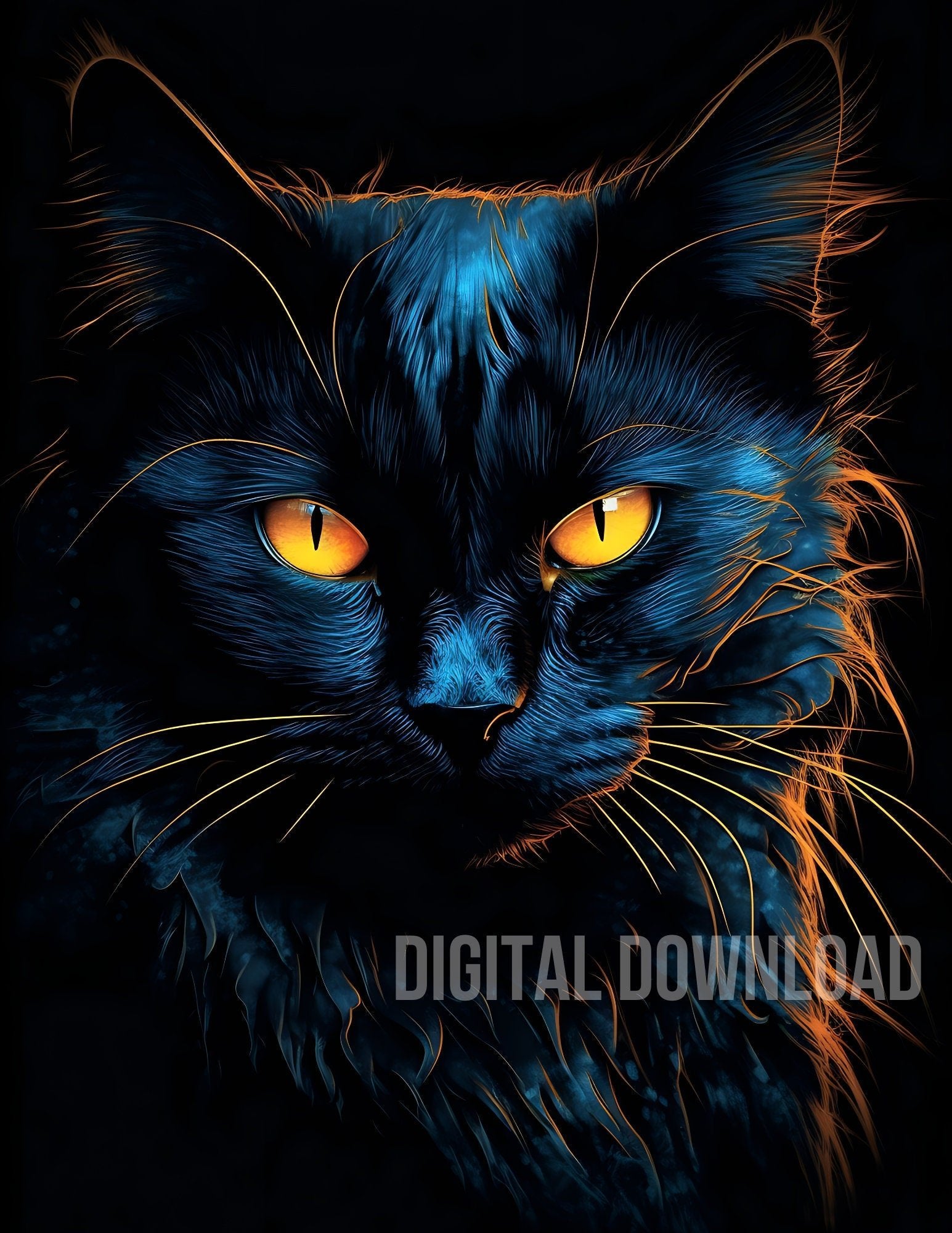 Black Cat Bundle Digital Download Sublimation PNG file - Art World Around You