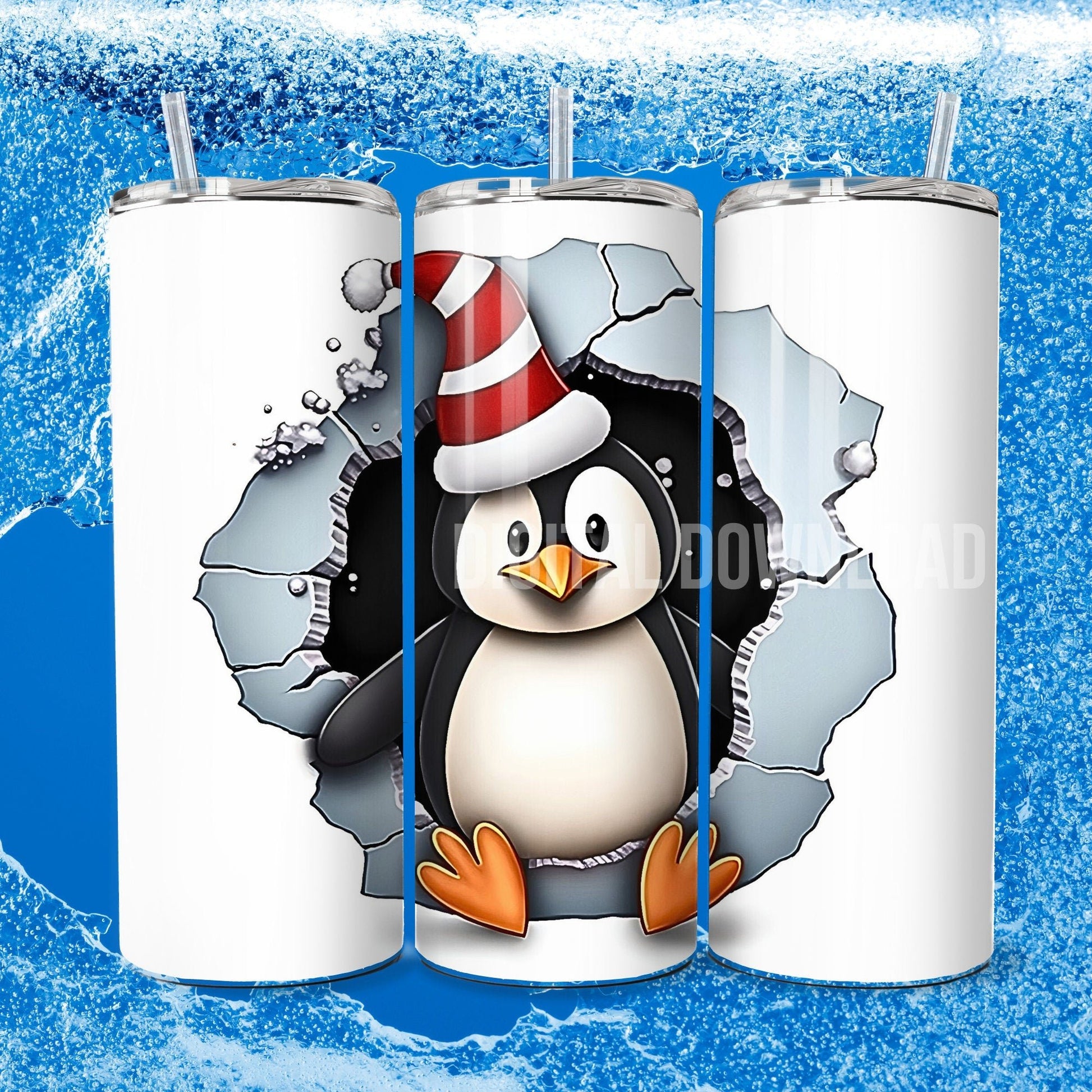 Bundle 3D Winter Animal Hole Sublimation Instant Digital Download, Christmas Round Ornament Bundle - Art World Around You