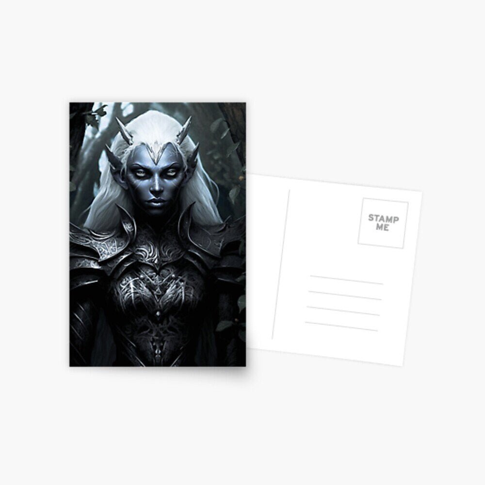 Dark Elf Drow Junk Journal Poster Cover Album Digital Download Fantasy Art Print Printable - Art World Around You