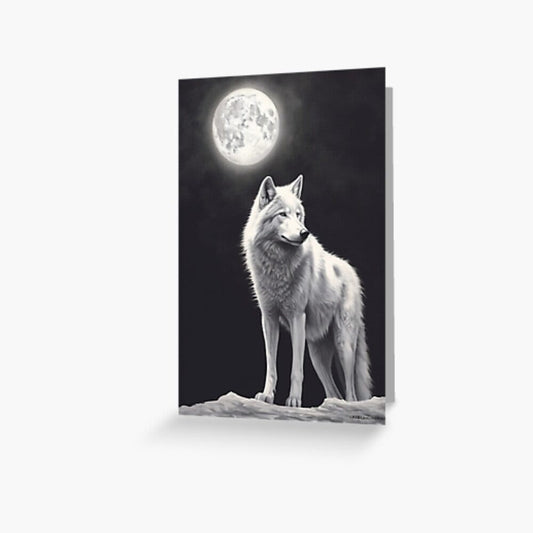 Download Digital PNG file black and white White Greenland Wolf illustration for printing on invitation greeting cards any other - Art World Around You