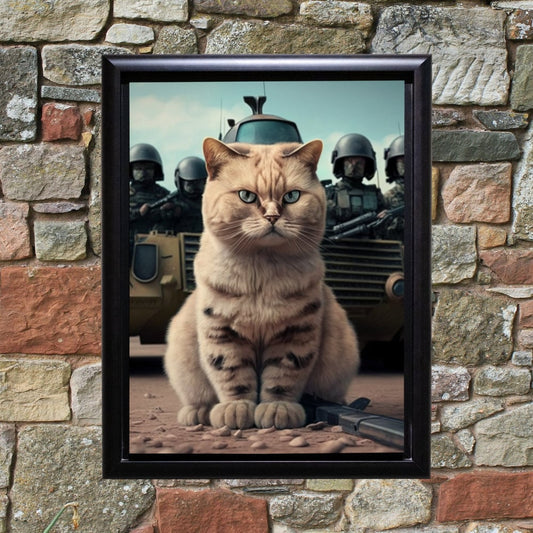 Download Digital PNG file Cat Military for printing on Poster Invitation Greeting cards any other - Art World Around You