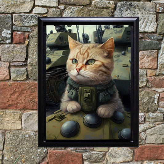 Download Digital PNG file Cat Military for printing on Poster Invitation Greeting cards any other - Art World Around You