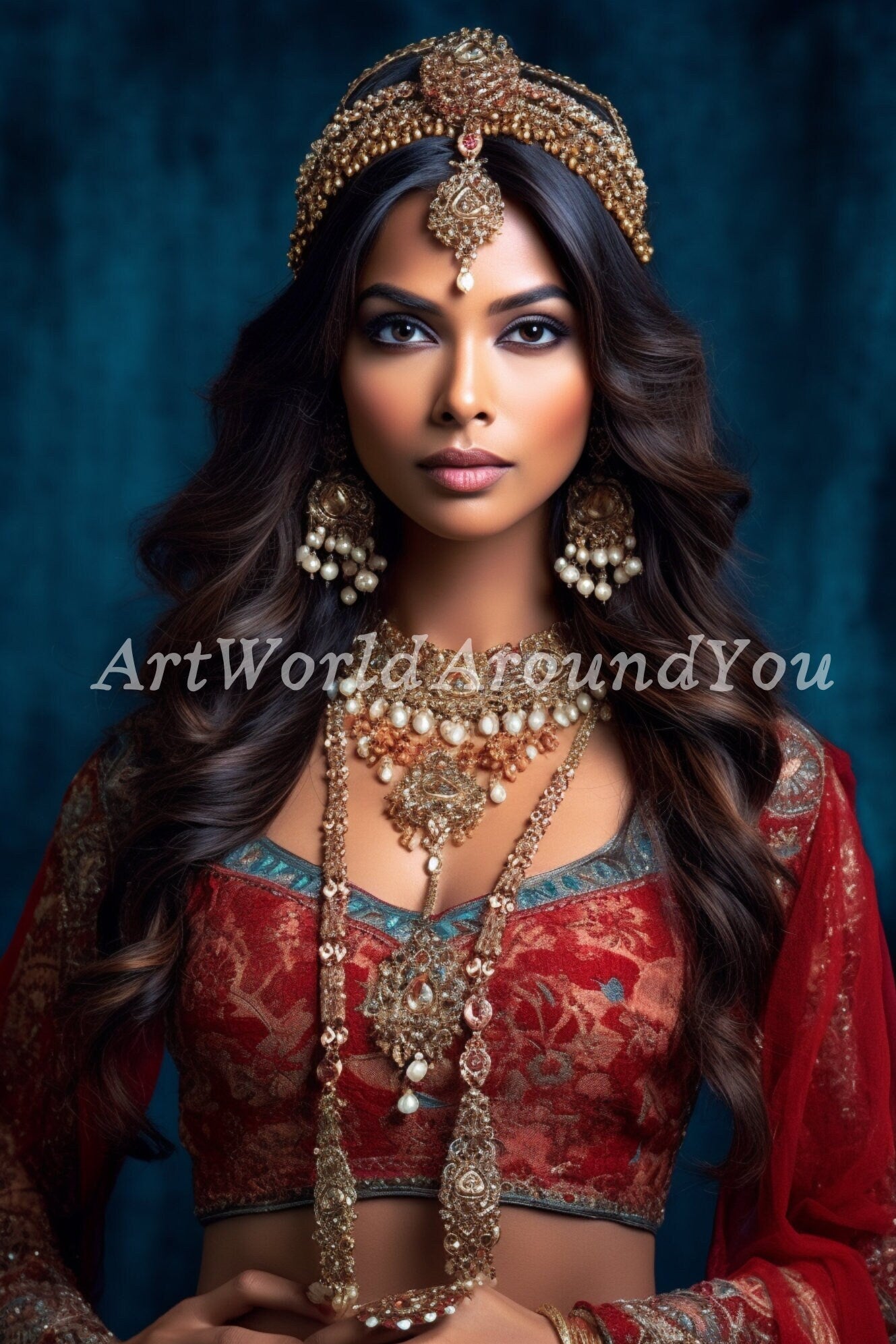 Download Digital PNG file Indian Princess for printing on invitation greeting cards any other - Art World Around You