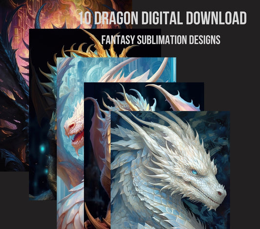 Dragon Album Cover Poster Digital Image Instant Downloadable Download Fairy Bundle Fantasy Art Print Printable - Art World Around You