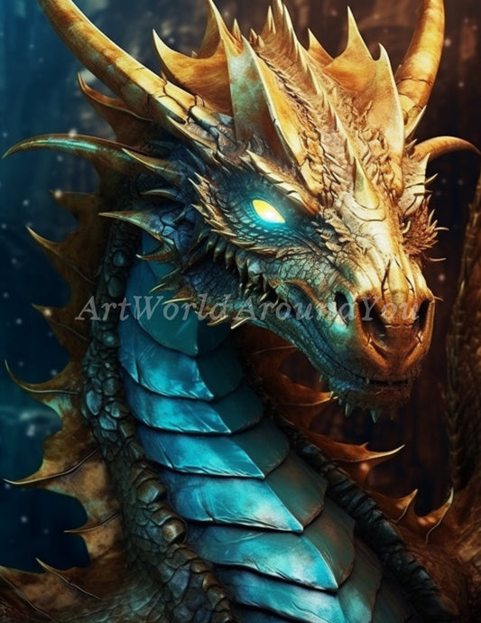 Dragons Fantasy Art Printable Poster, Fantasy Dragon Download Digital, Dragon Digital Art Prints - Art World Around You