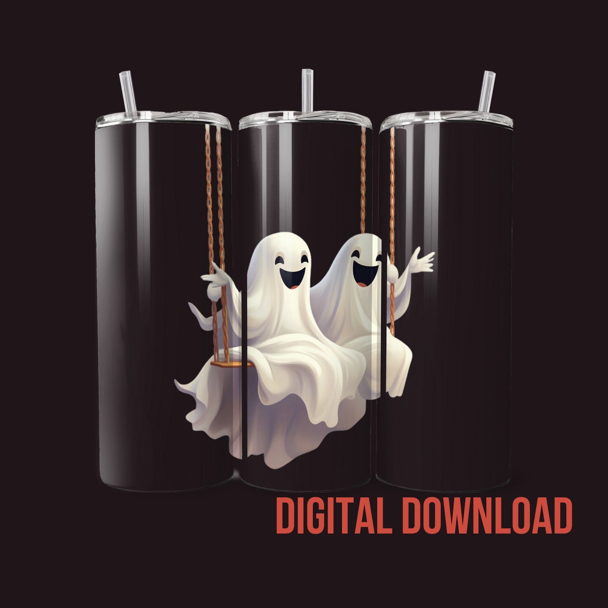 Halloween Cute Ghost Couple Instant Download PNG Digital Sublimation File Transparent Background for Print on Demand - Art World Around You