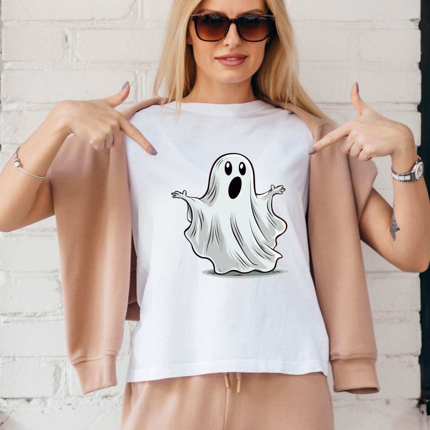 Halloween Cute Ghost Instant Download PNG Digital Sublimation File Transparent Background for Print on Demand - Art World Around You