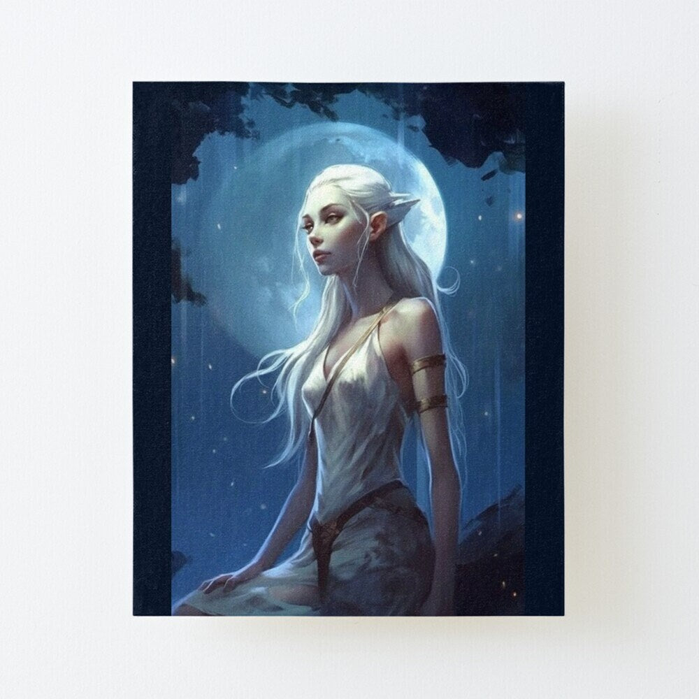 Lunar Elf Junk Journal Poster Cover Album Digital Download Fantasy Art Print Printable