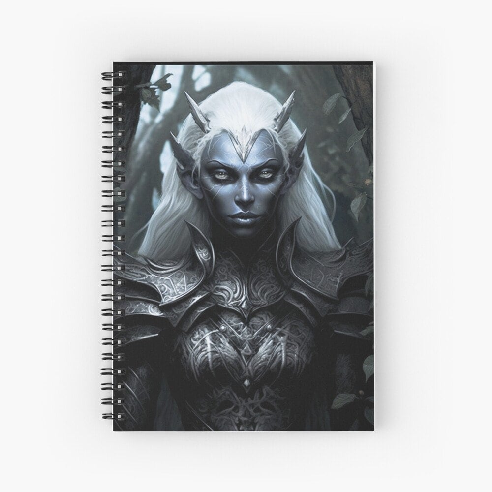 Dark Elf Drow Junk Journal Poster Cover Album Digital Download Fantasy Art Print Printable