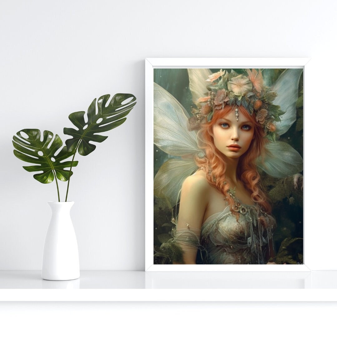 Junk Journal Poster Cover Album Angelic Fairy Digital Image Instant Download Digital Fantasy Art Printable