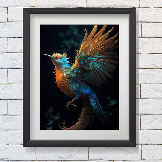 Paradise Bird Print Printable Wall Art, Digital Album Cover Poster, Instant Download PNG Digital