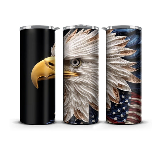 3D Memorial day Tumbler Wrap, 3D American Flag Bald Eagle Tumbler Wrap, 3D Patriotic tumblr wrap, 4th of July 20 oz Wrap, Commercial Use