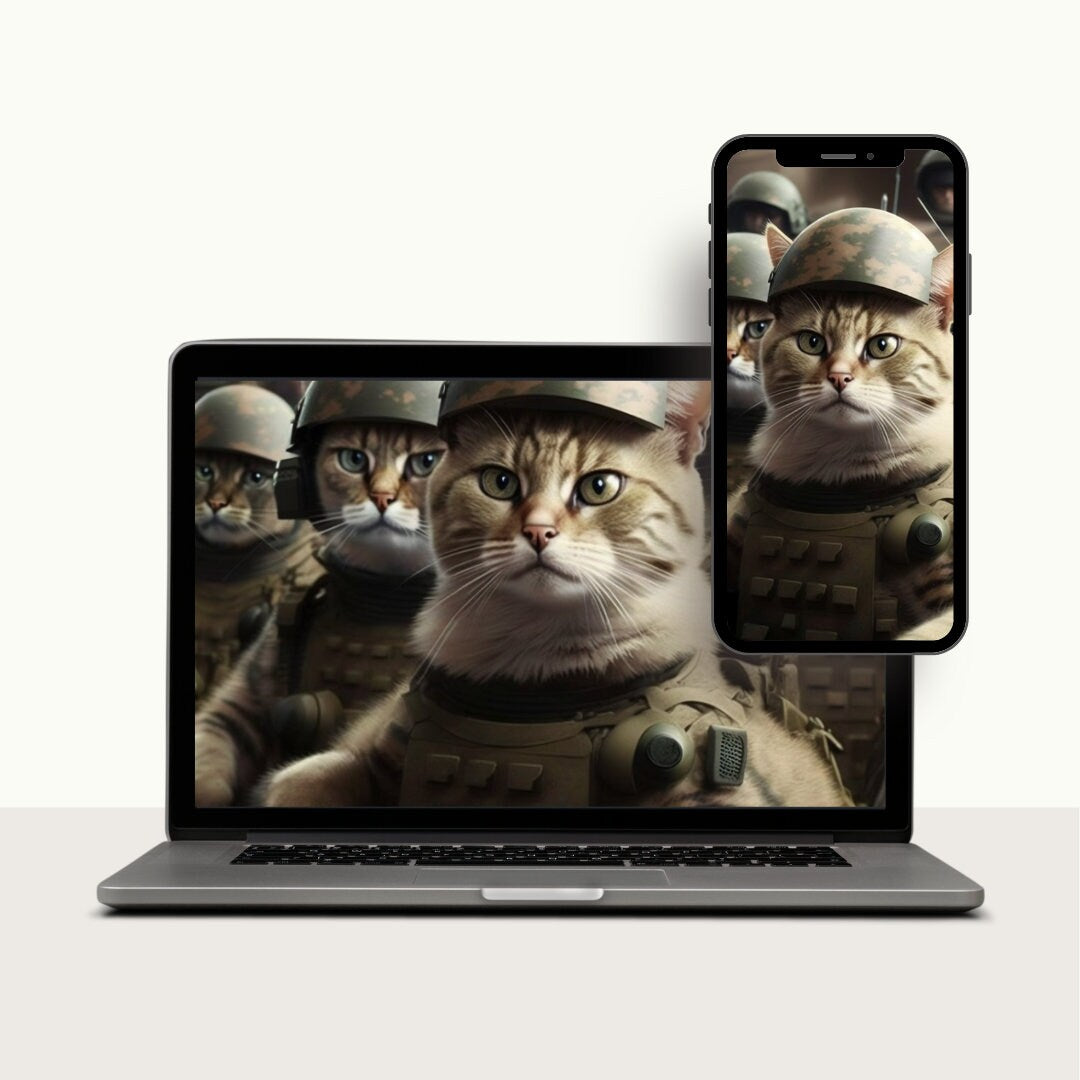 Download Digital PNG file Cat Soldiers in Military Uniform for printing on  Poster Invitation Greeting cards any other