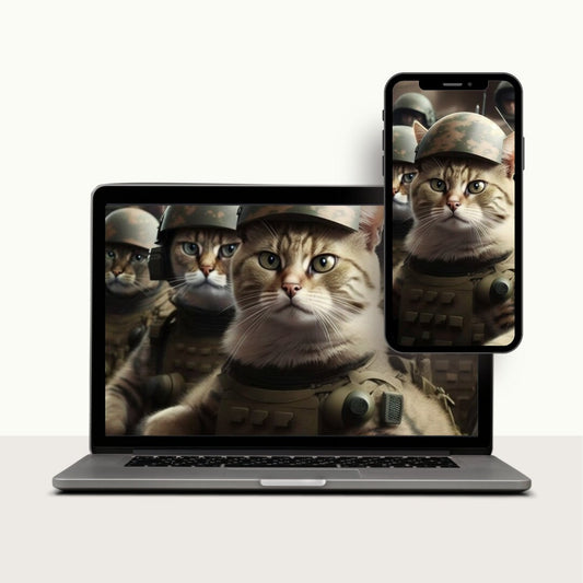 Download Digital PNG file Cat Soldiers in Military Uniform for printing on  Poster Invitation Greeting cards any other