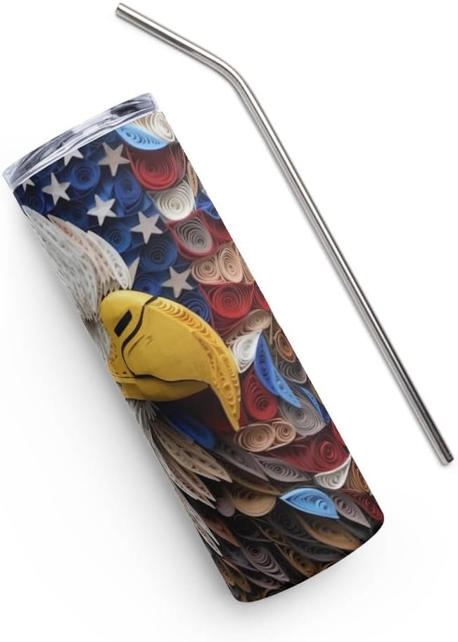 3D Memorial day Tumbler Wrap, 3D American Flag Bald Eagle Tumbler Wrap, 3D Patriotic tumblr wrap, 4th of July 20 oz Wrap, Commercial Use