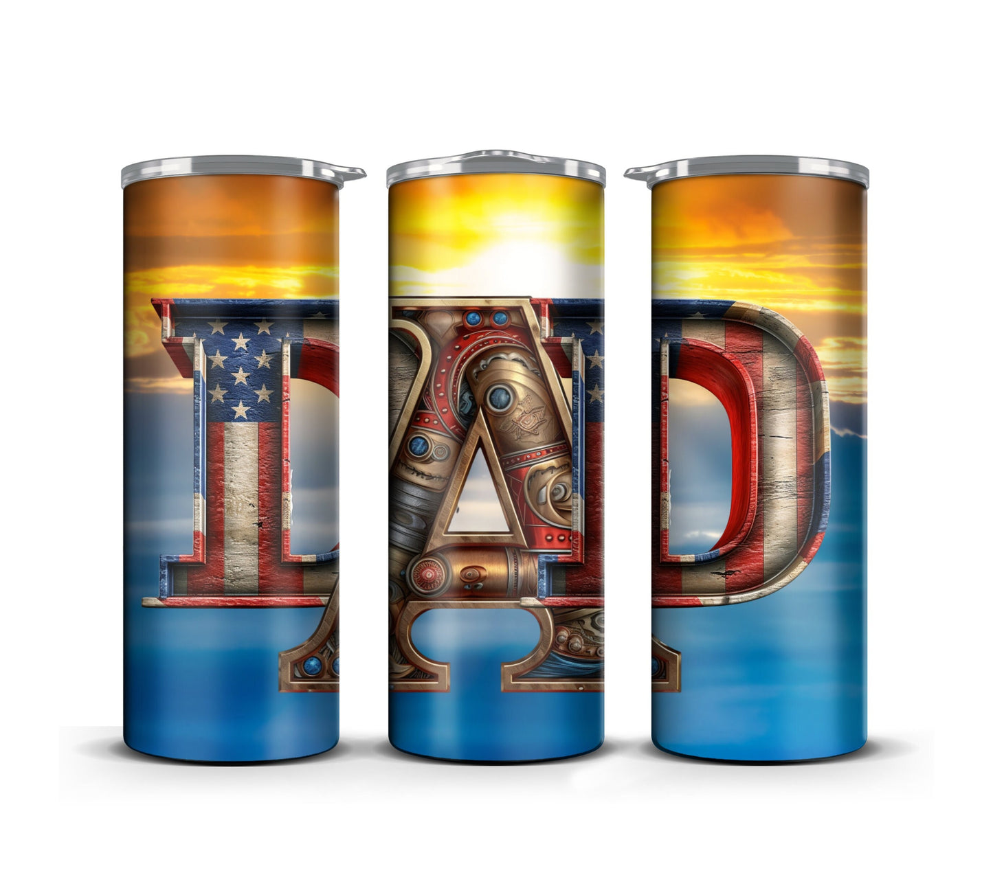 3D Memorial day Tumbler Wrap, 3D Fathers Day Tumbler Wrap, 3D Tumbler Wrap for Dad, Patriotic 20 oz Tumbler Wrap, Commercial Use