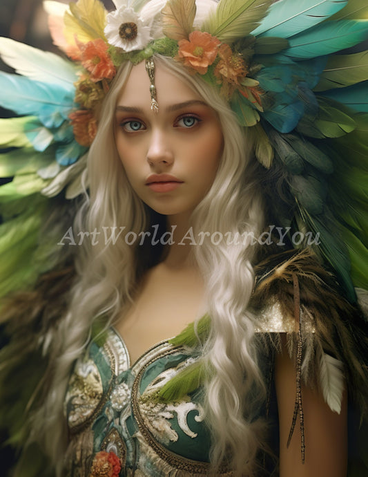 Junk Journal Poster Cover Album Angelic Fairy Digital Image Instant Download Digital Fantasy Art Printable