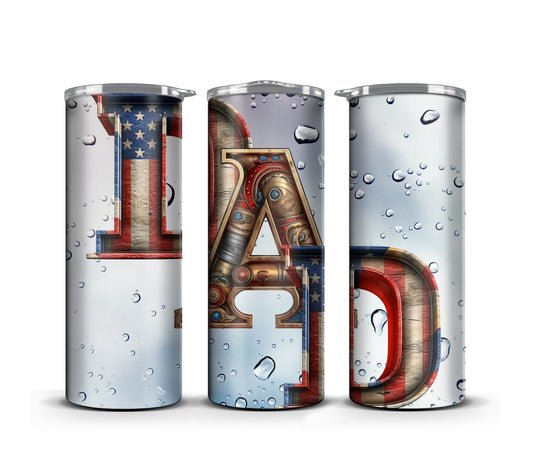 American Dad Letter Tumbler Wrap Fathers Day 3D Sublimation Digital Print Design Skinny 20 oz PNG