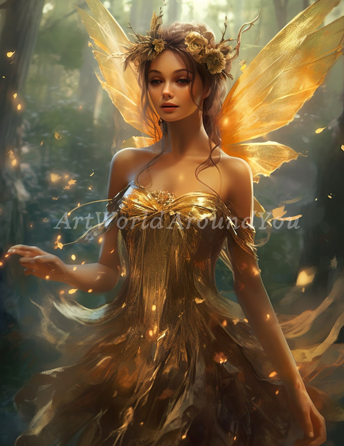 Junk Journal Poster Cover Album Angelic Fairy Digital Image Instant Download Digital Fantasy Art Printable