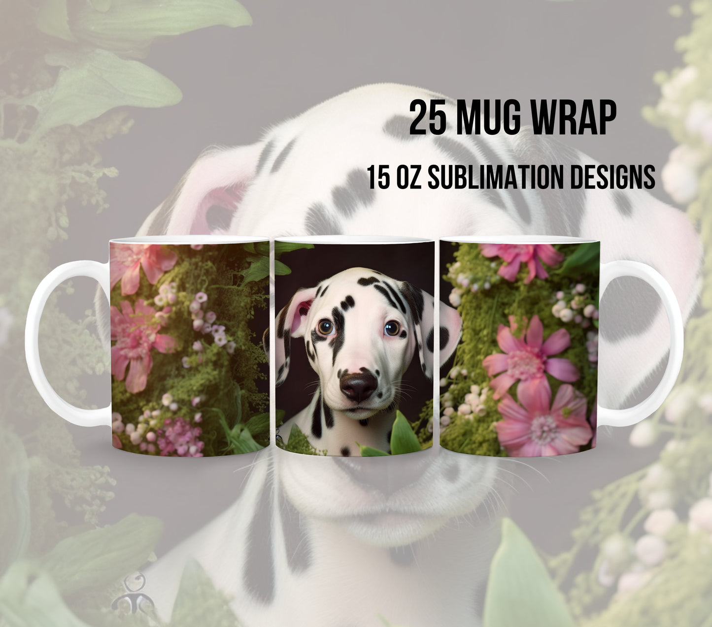 Mug Wrap 15 oz Animal Pet Sublimation Design Bundle Instant Digital Download