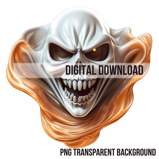 3D Halloween Ghost Instant Download PNG Digital Sublimation File Transparent Background for Print on Demand