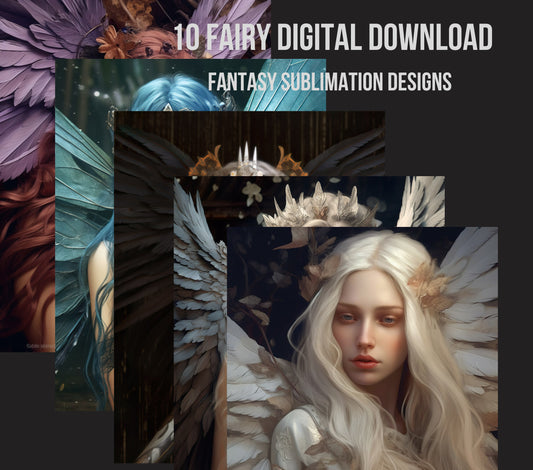 Junk Journal Kit Poster Cover Album Angelic Fairy Digital Image Instant Download Digital Fantasy Art Printable