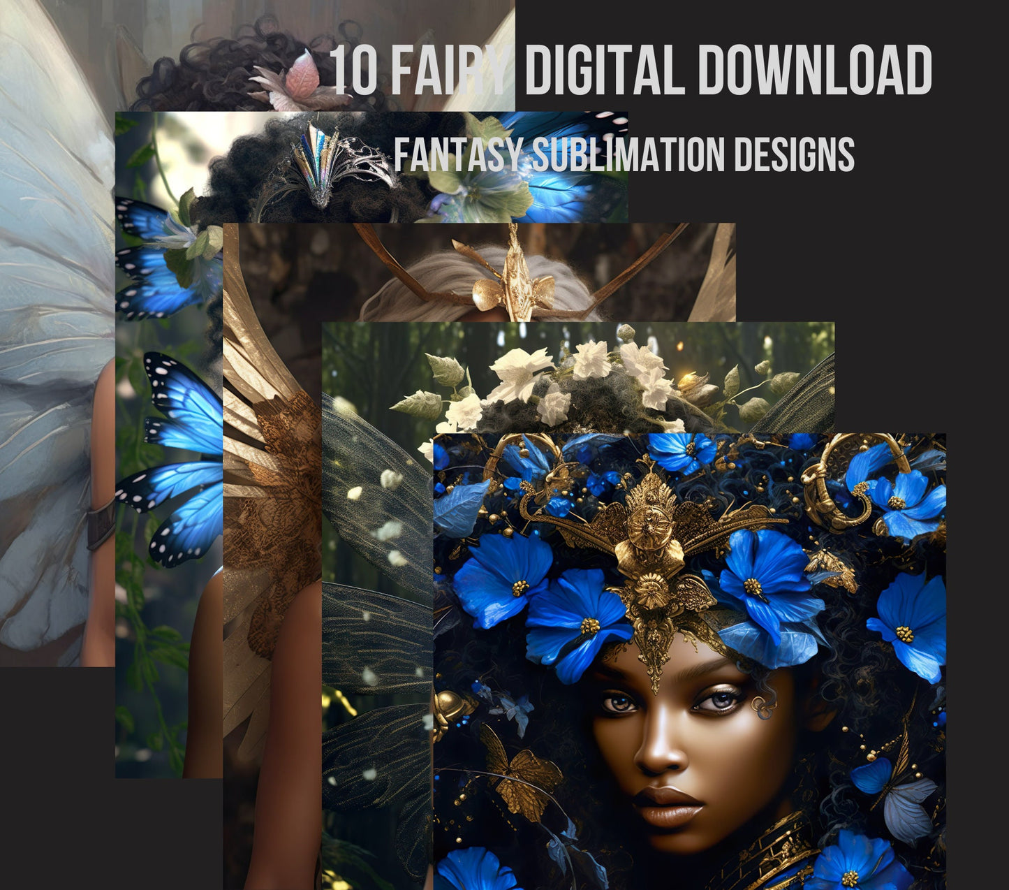 Junk Journal Kit Poster Cover Album Angelic Fairy Digital Image Instant Download Digital Fantasy Art Printable