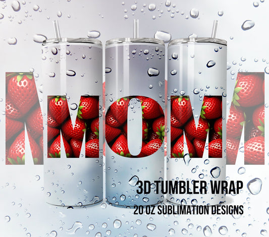 Mom Strawberry Mothers Tumbler Wrap, Mom Tumbler Wrap, Mothers day Tumbler Wrap