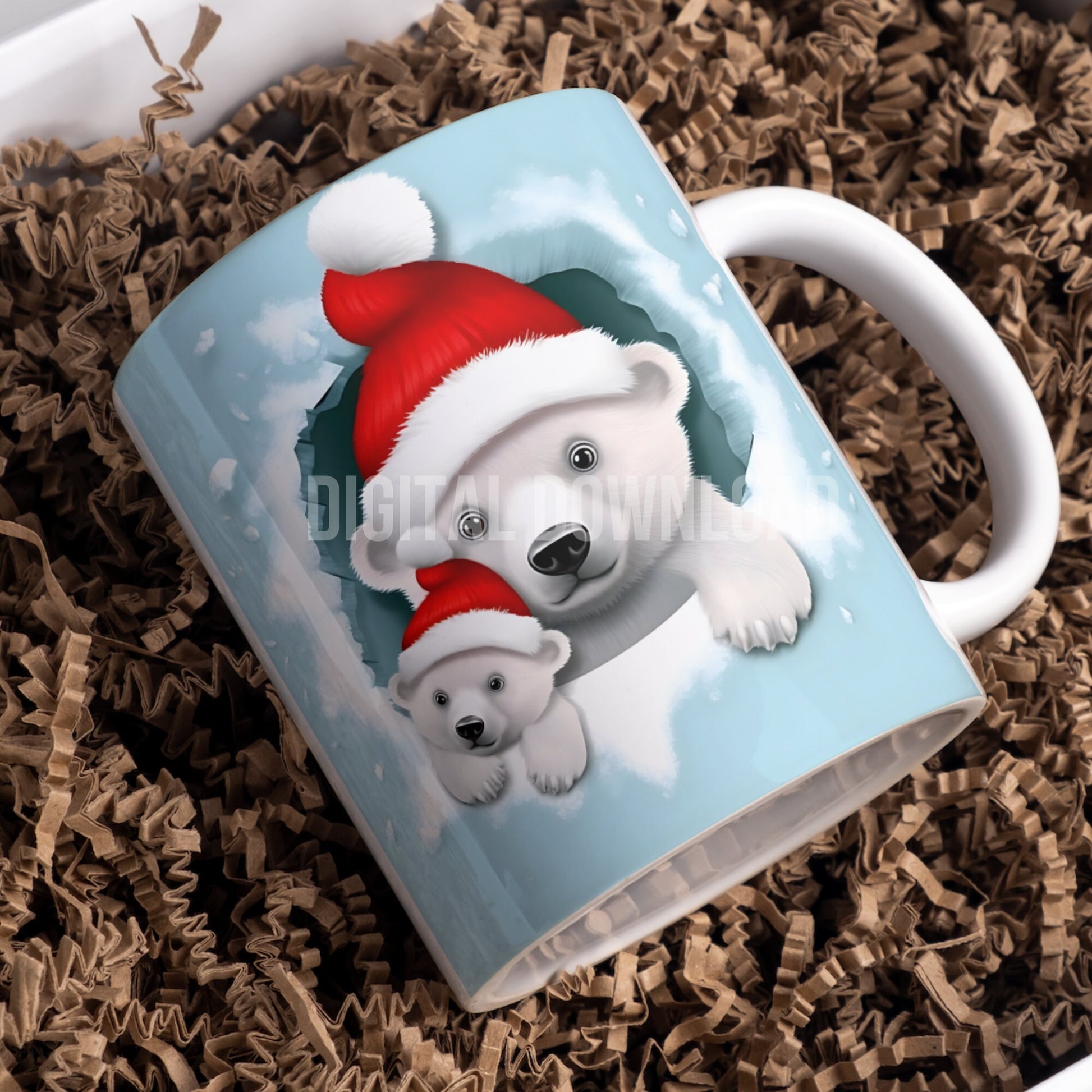 Bear Family Mug Wrap 11oz 15oz 20oz Mug Template, Mug Sublimation Design Mug Wrap Template PNG Instant Digital Download