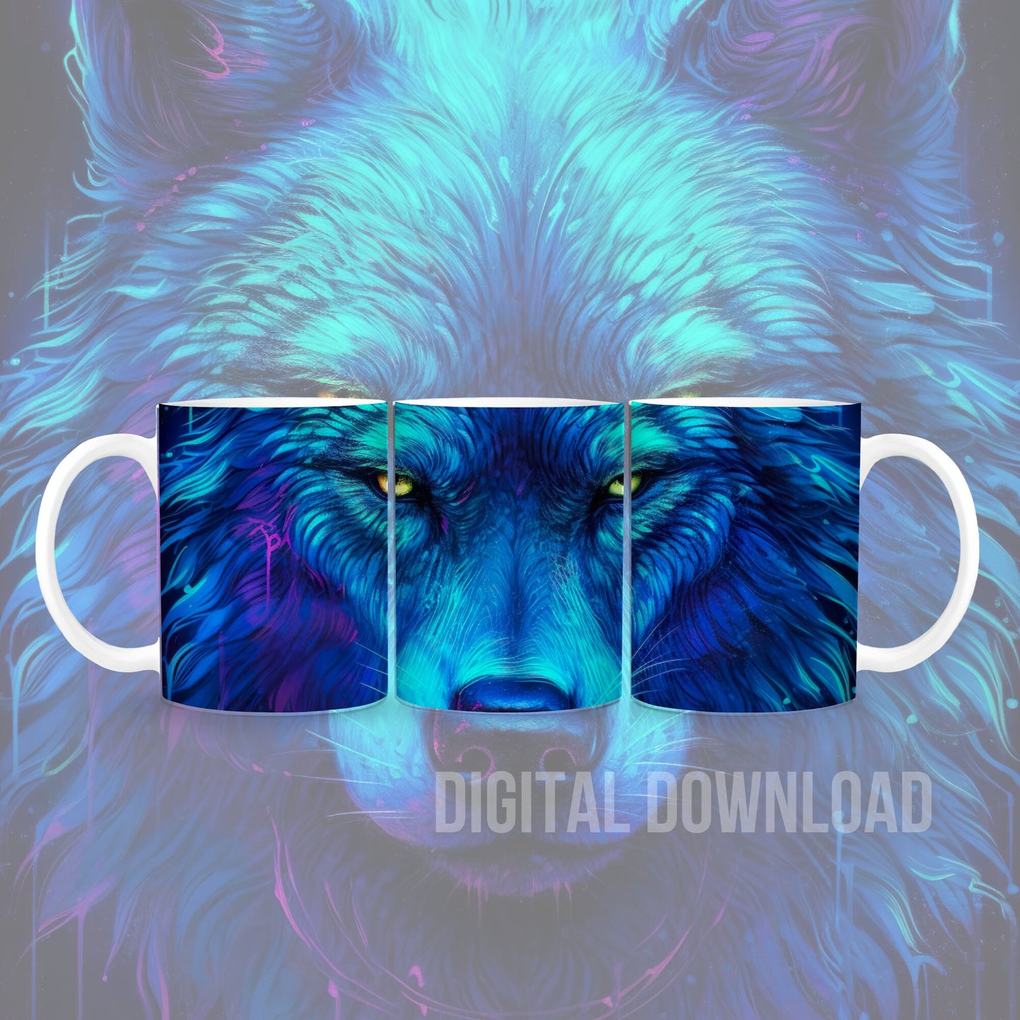 Art by Wolves, Printable Wall Art Wolf, Wolf Tumbler Wrap, Wolf Mug Wrap,  Printing Wolf sublimation PNG