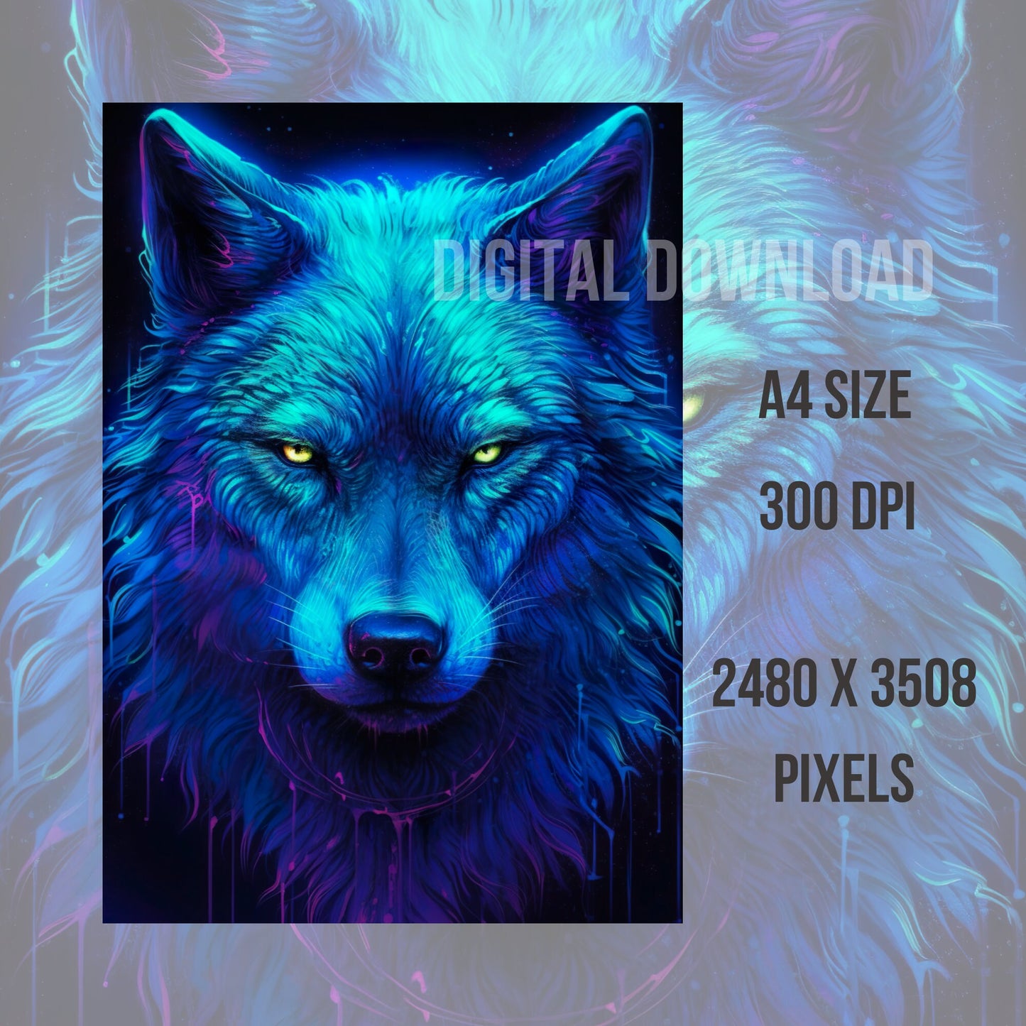 Art by Wolves, Printable Wall Art Wolf, Wolf Tumbler Wrap, Wolf Mug Wrap,  Printing Wolf sublimation PNG