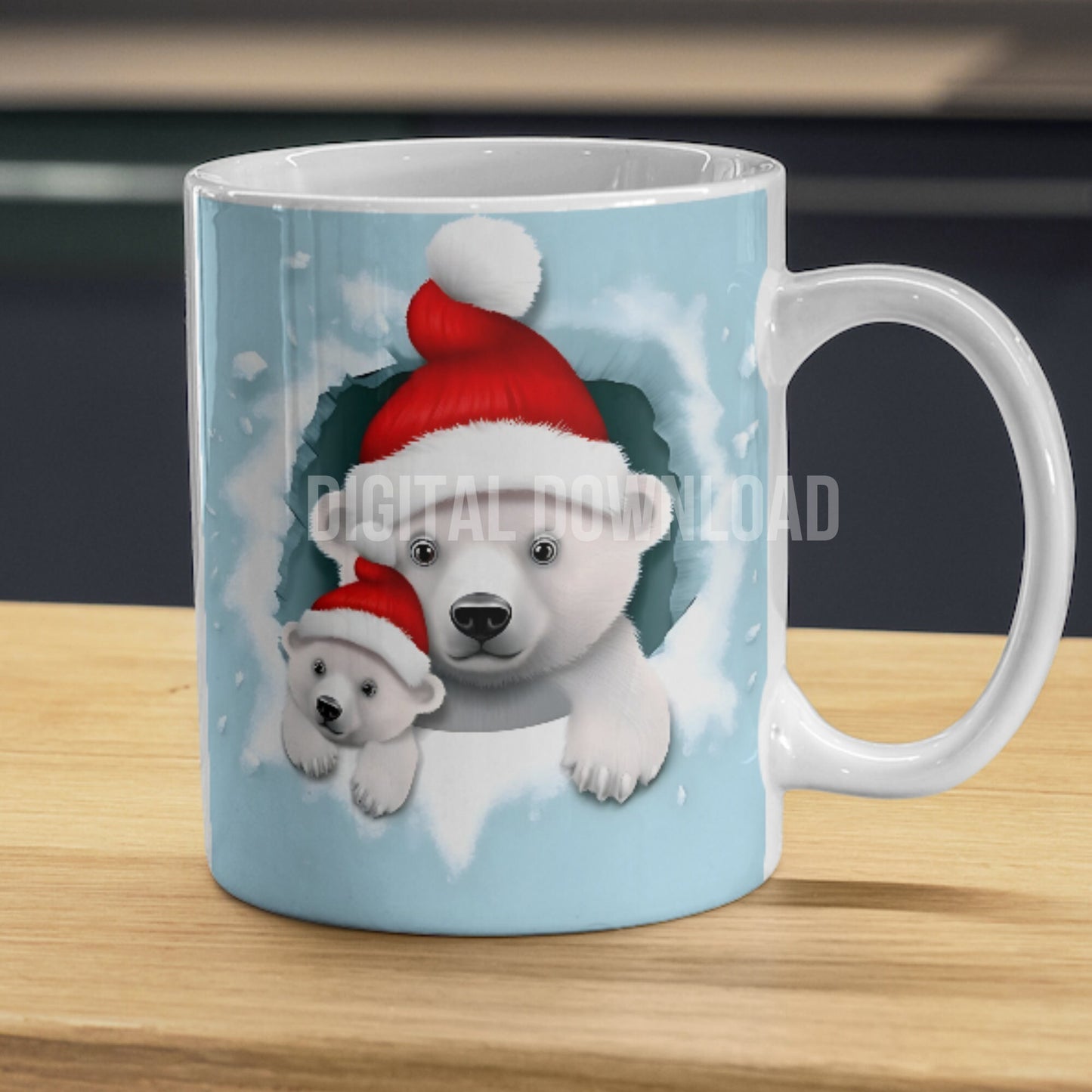 Bear Family Mug Wrap 11oz 15oz 20oz Mug Template, Mug Sublimation Design Mug Wrap Template PNG Instant Digital Download