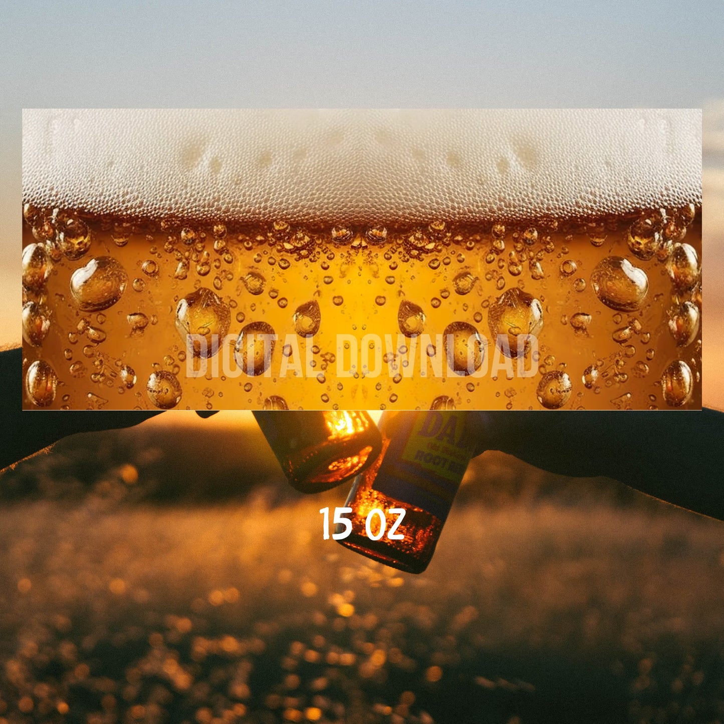 Beer Mug Wrap 3D Sublimation Design Digital Printable 11oz 15oz 20oz Cup