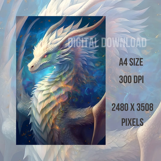 Dragons Fantasy Art Printable Poster, Fantasy Dragon Download Digital, Dragon Digital Art Prints