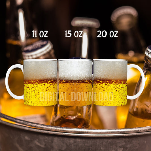 3D Beer Mug Wrap Sublimation, Men Digital print design, 11oz 15oz 20oz Coffee Cup Template