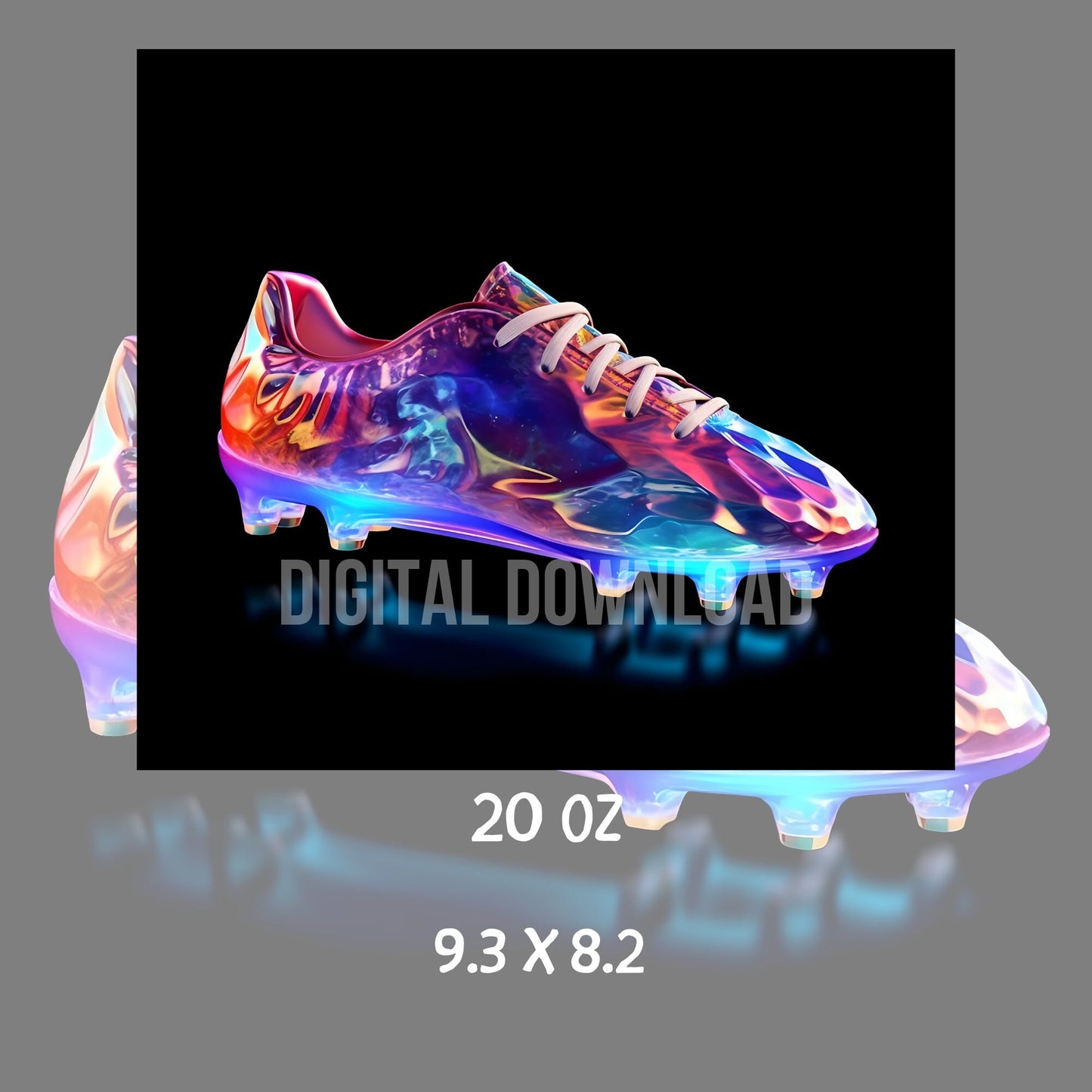 3D Tumbler Wrap Sublimation Football Shoes, Sublimation, Skinny 20 oz Tumbler Wrap, Digital File