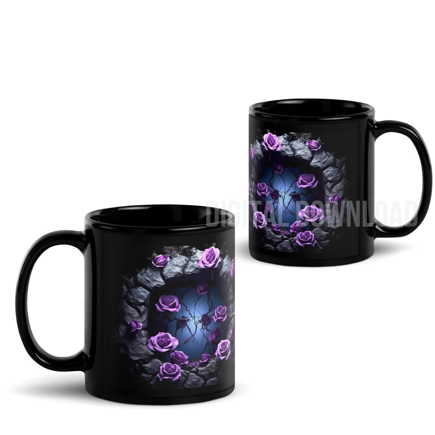 Mug Wrap 11oz Bundle Roses 3D Design Digital Download File Sublimation PNG