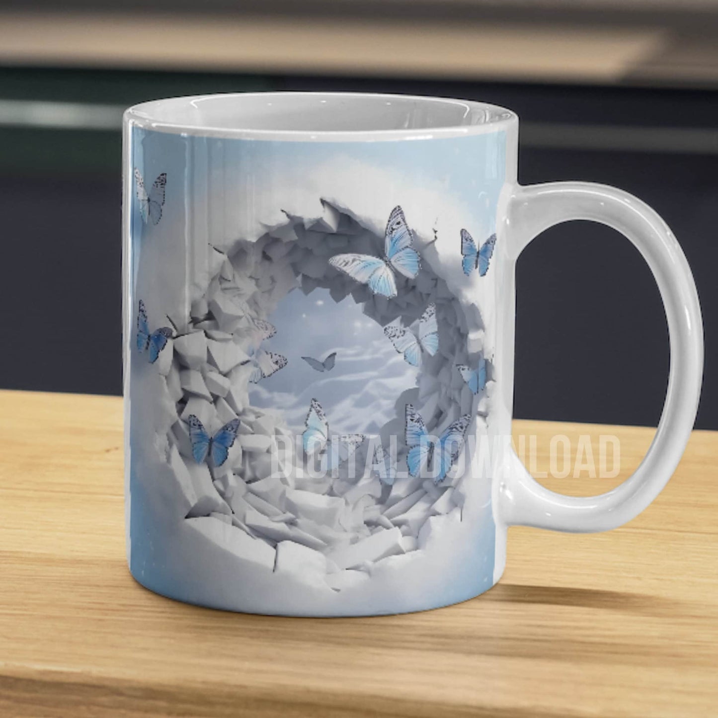 Butterfly Winter Bundle 3D Tumbler Mug Cup Cover Wrap Sublimation PNG Instant Digital Download