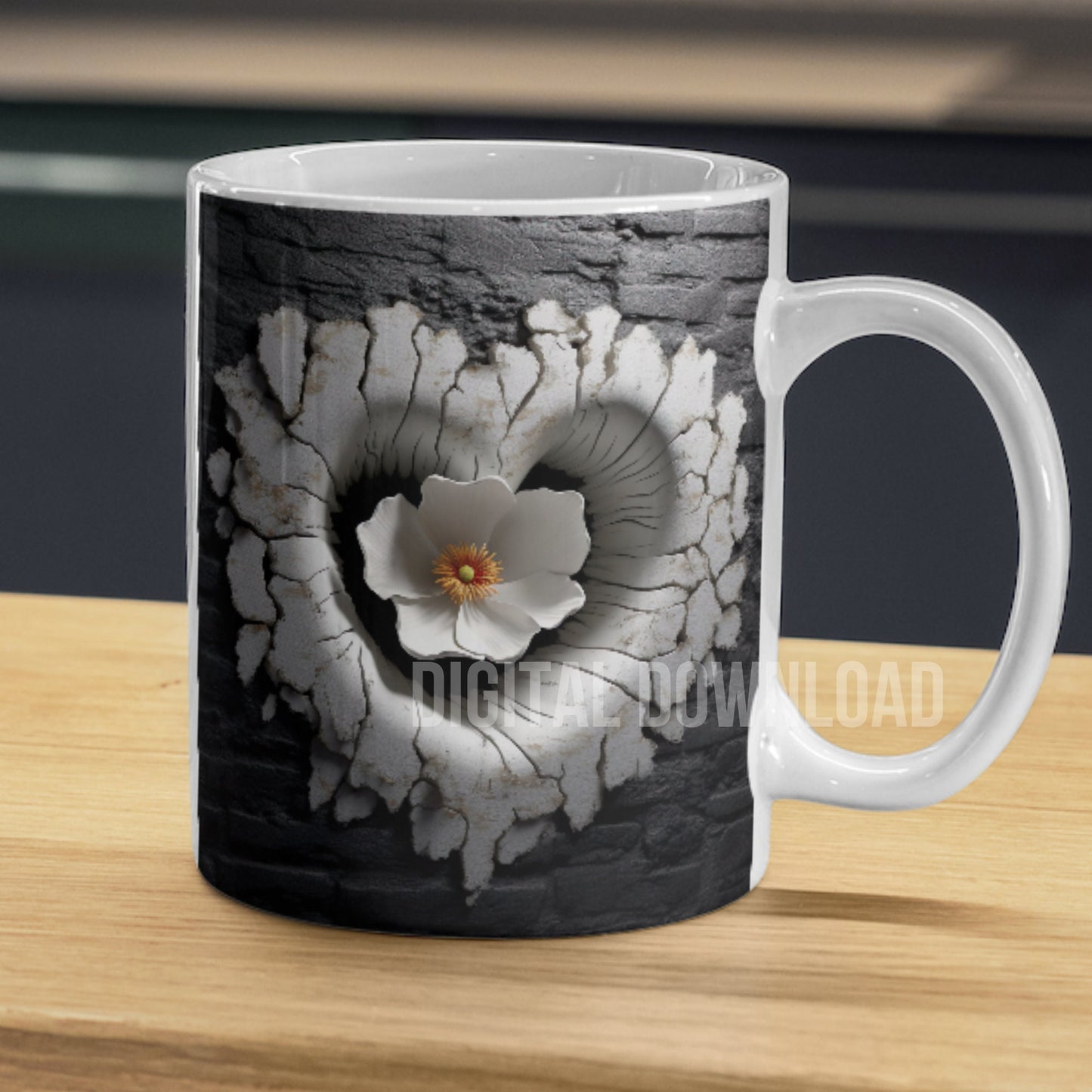 White Poppy Heart Bundle 3D Digital Download Sublimation PNG file Flower Poppies Tumbler Mug Wrap Valentines Day design