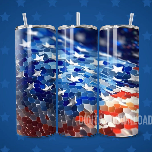 USA Flag Tumbler Wrap American designs Skinny 20 oz Memorial Day 4th of July Digital File