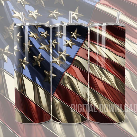 USA Flag Tumbler Wrap American designs Skinny 20 oz Memorial Day 4th of July Digital File